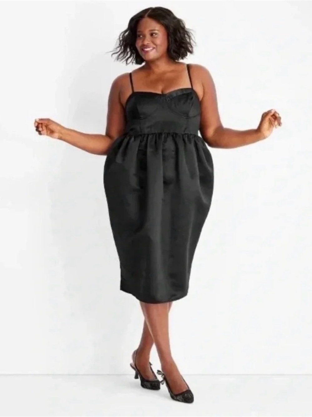 Future Collective Bubble Satin Midi Dress, Size XXL - NWT
